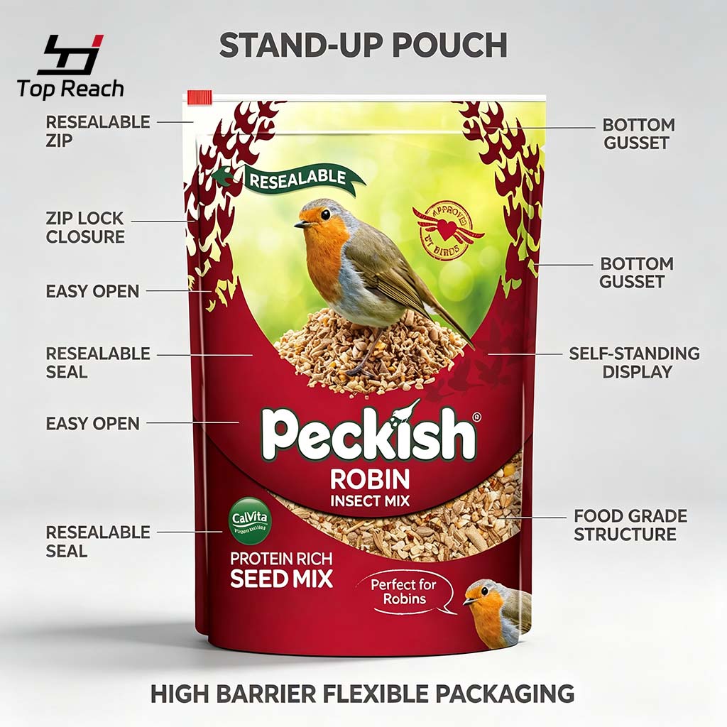 Stand‑Up Pouch for Robin Insect Mix Bird Seed