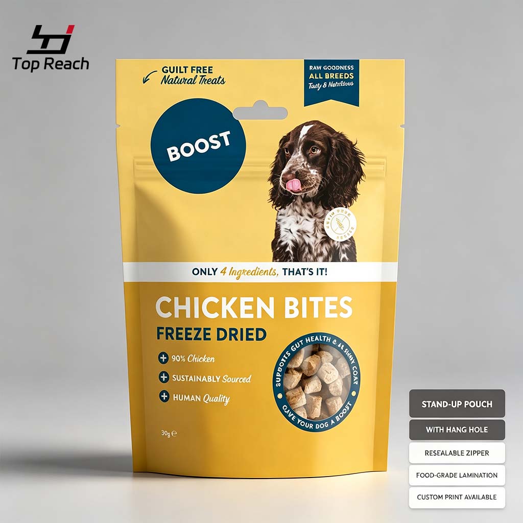 Stand‑Up Pouch for Freeze‑Dried Chicken Dog Bites