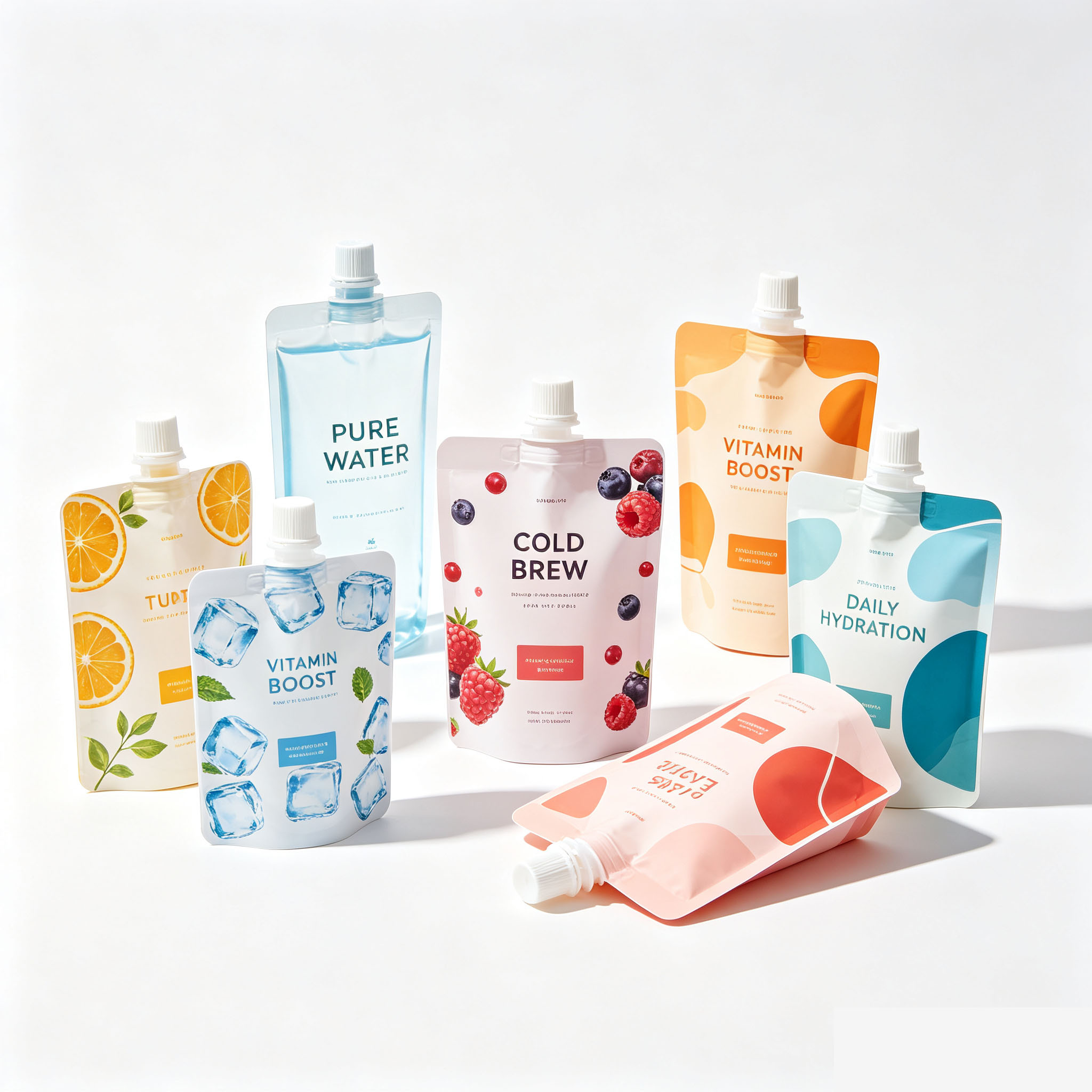 matte finish fruit juice stand up bag