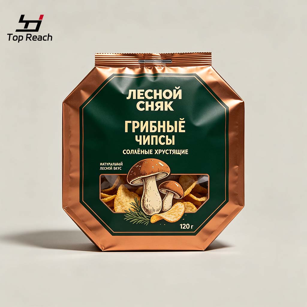 Special-Shaped Die-Cut Back-Seal Pouch with Window for Chips