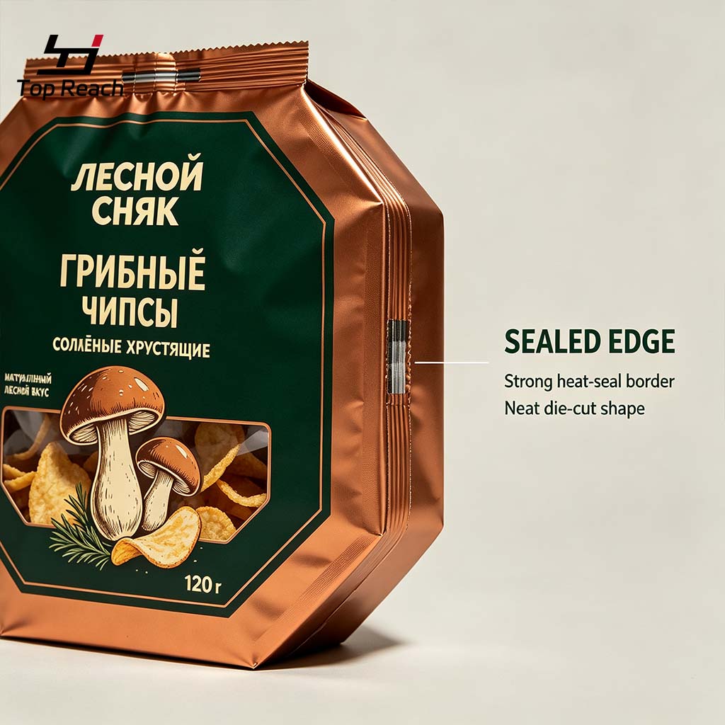 Special-Shaped Die-Cut Back-Seal Pouch with Window for Chips