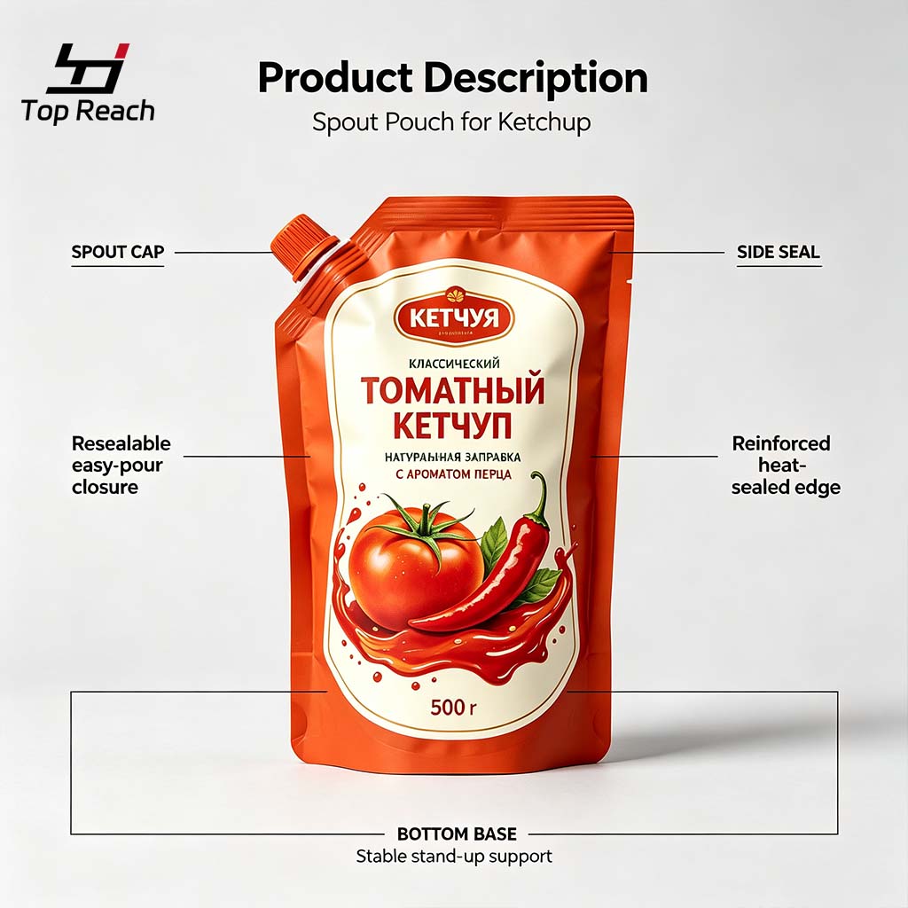 Spout Stand‑Up Pouch For Ketchup